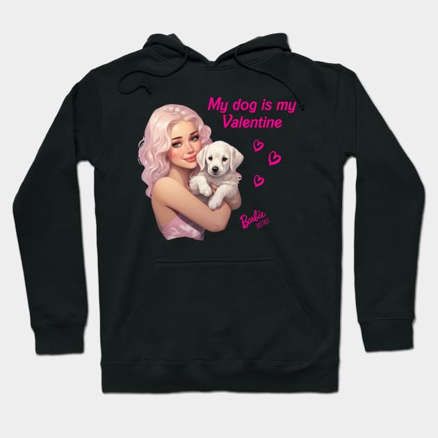 My dog is my Valentine - Barbie Hoodie by Violet77 Studio